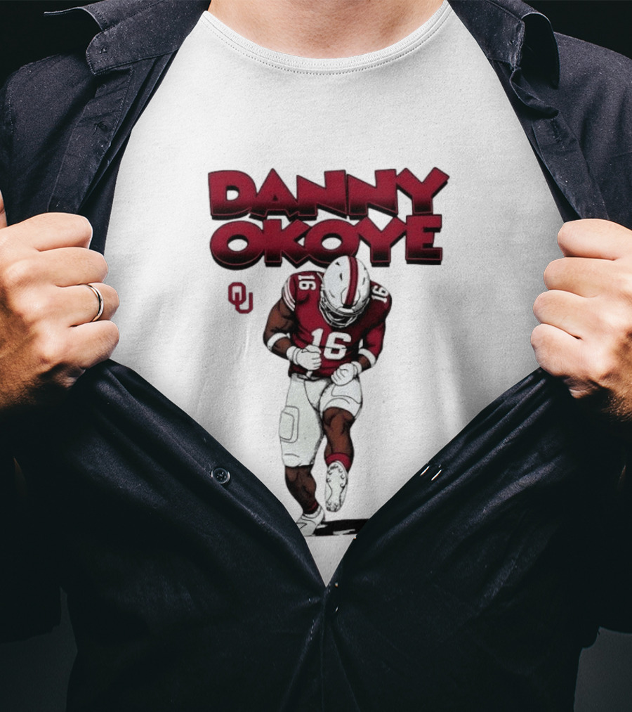 NCAA Football Oklahoma Sooners No 16 Danny Okoye Caricature OU T-Shirt