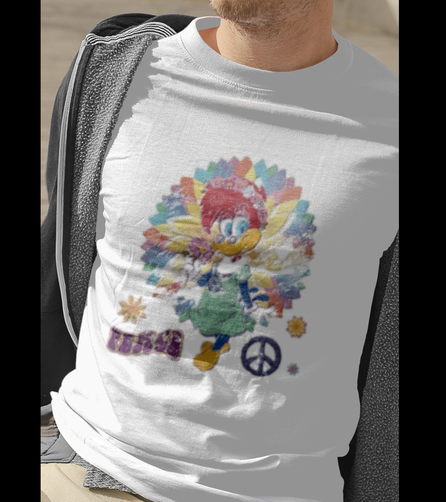 Peace Winnie Woodpecker Flower Crown Rainbow Sign T-Shirt
