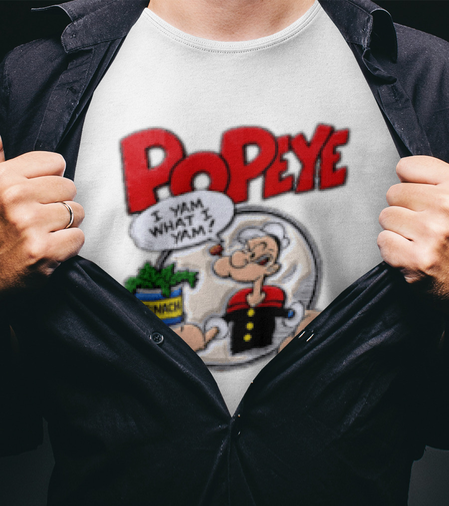 Popeye I Yam What I Yam Spinach Classic Cartoon T-Shirt