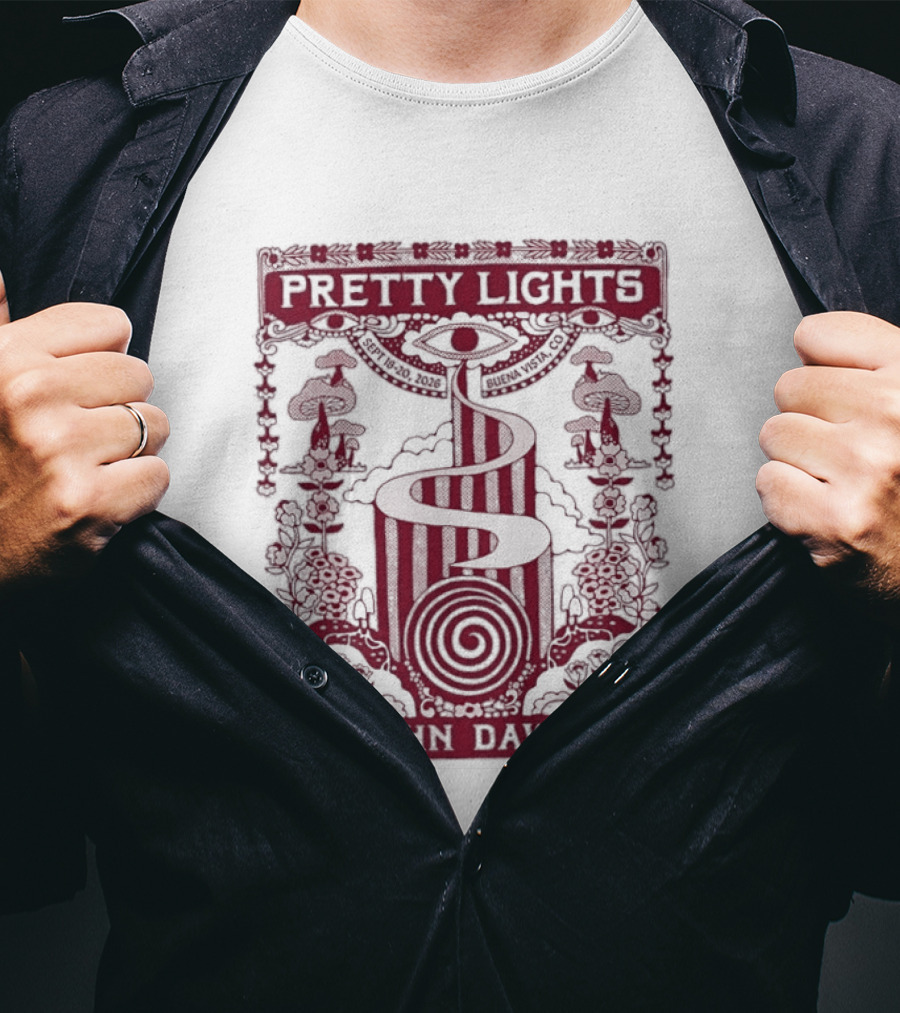 Pretty Lights Music Yahn Dawn Spiral Sun Event T-Shirt