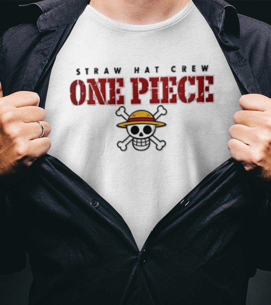 Monkey D. Luffy Straw Hat Crew One Piece Anime Skull T-Shirt