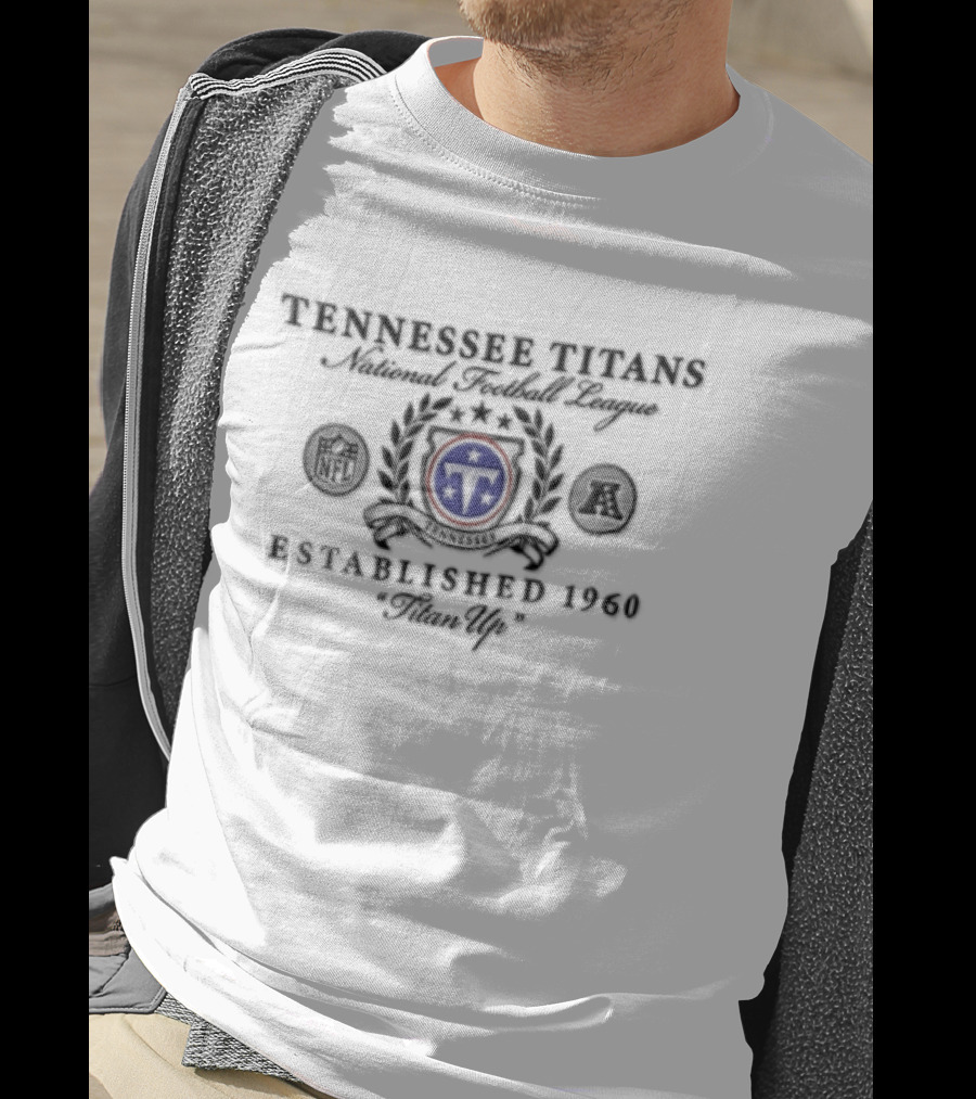 Tennessee Titans Titan Up Laurel Wreath Crest Established 1960 T-Shirt