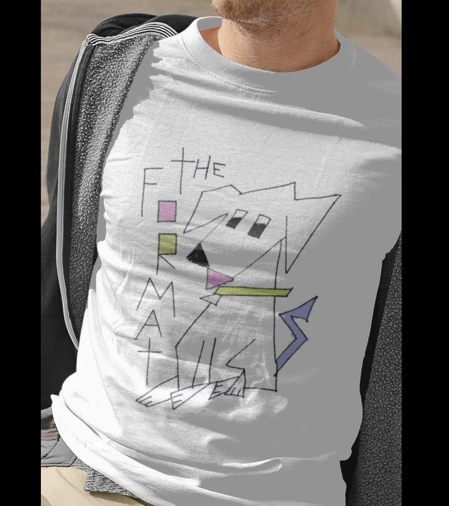 The Format Stylized Dog With Geometric Shapes Light Blue T-Shirt
