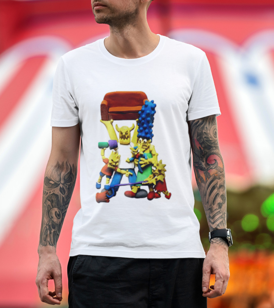 The Simpsons Claymation Family Couch Posing Scene T-Shirt