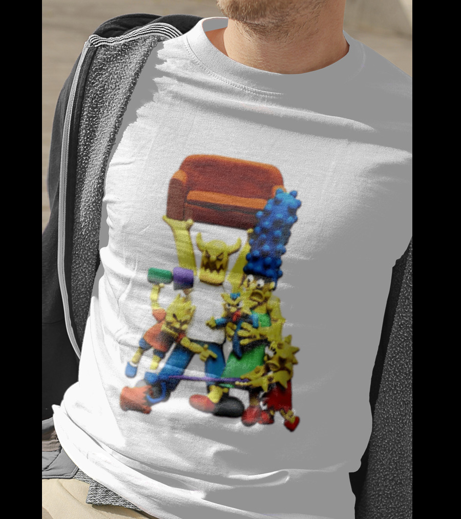 The Simpsons Claymation Family Couch Posing Scene T-Shirt