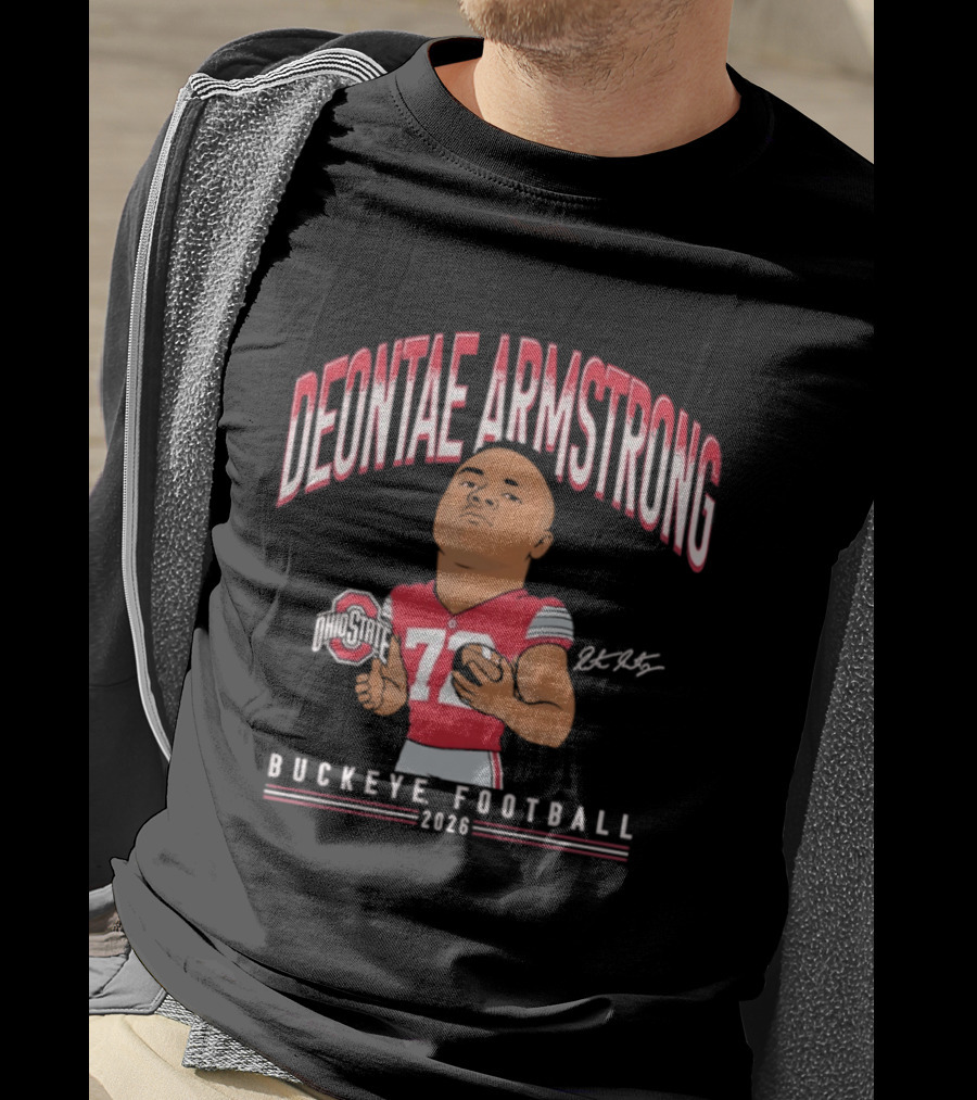 Deontae Armstrong 72 Ohio State Buckeye Football 2026 Caricature T-Shirt