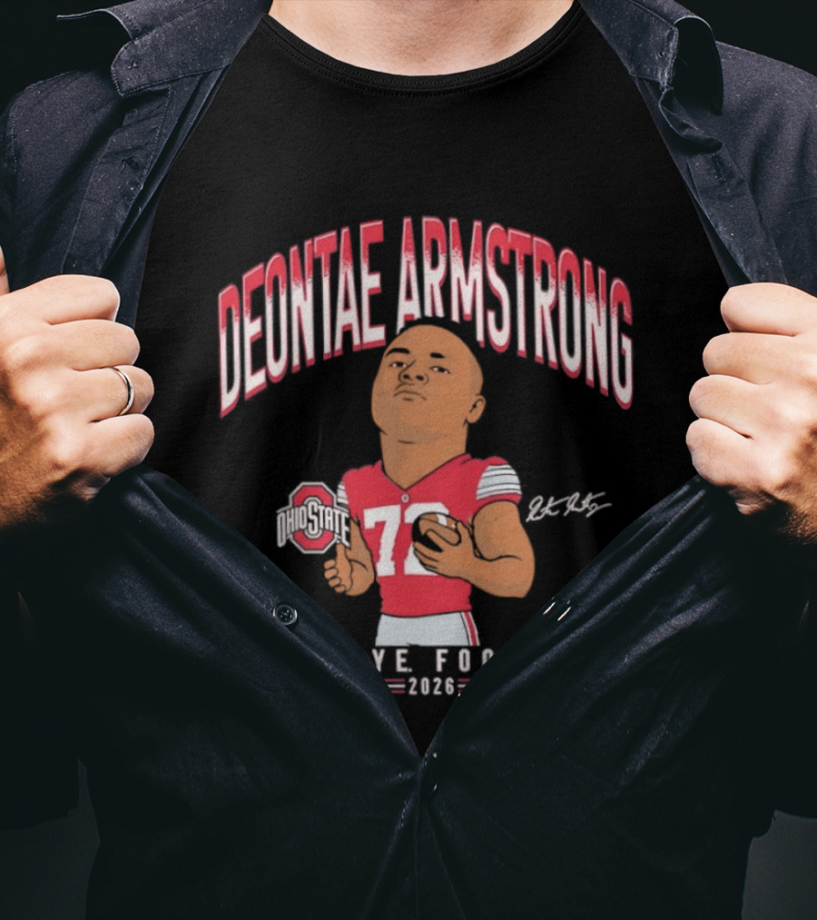 Deontae Armstrong 72 Ohio State Buckeye Football 2026 Caricature T-Shirt