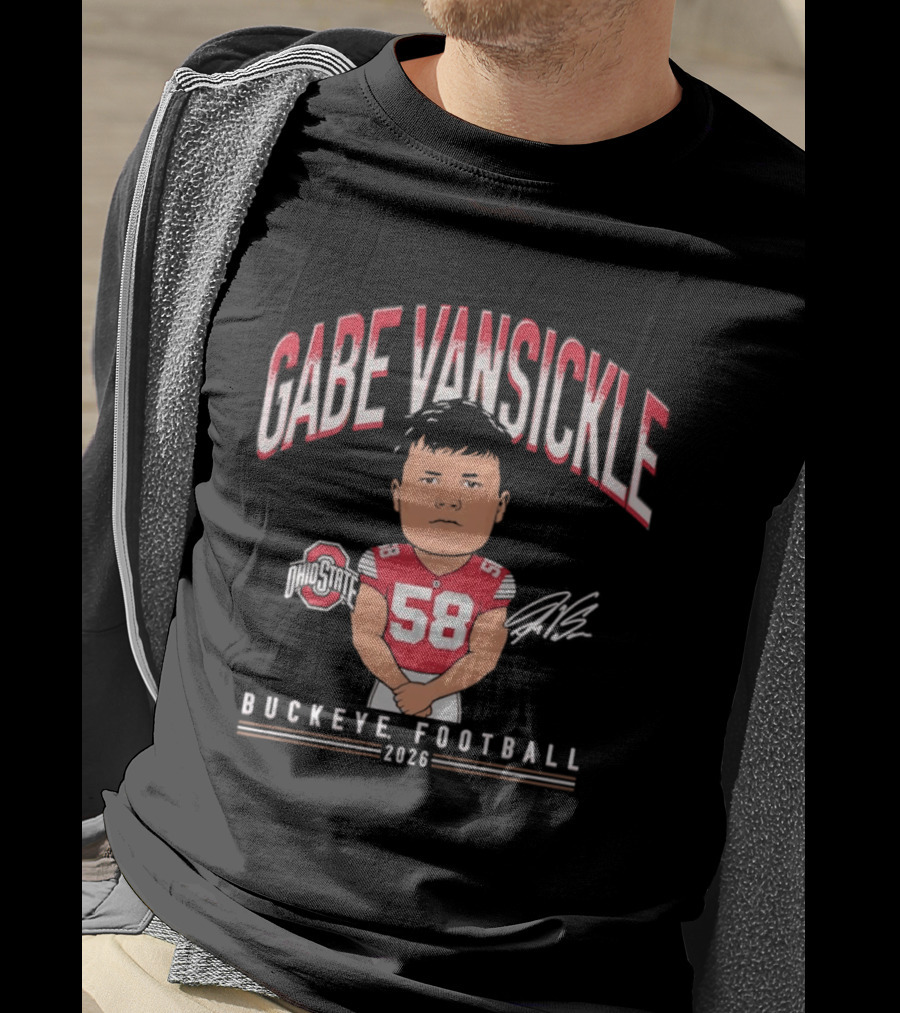 Gabe VanSickle 58 Ohio State Buckeye Football 2026 Caricature T-Shirt