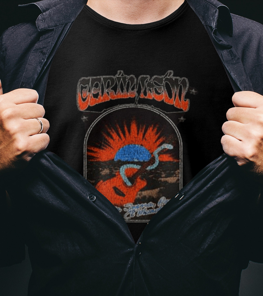 Carin Leon De Sonora Para El Mundo Guitar Sunrise T-Shirt