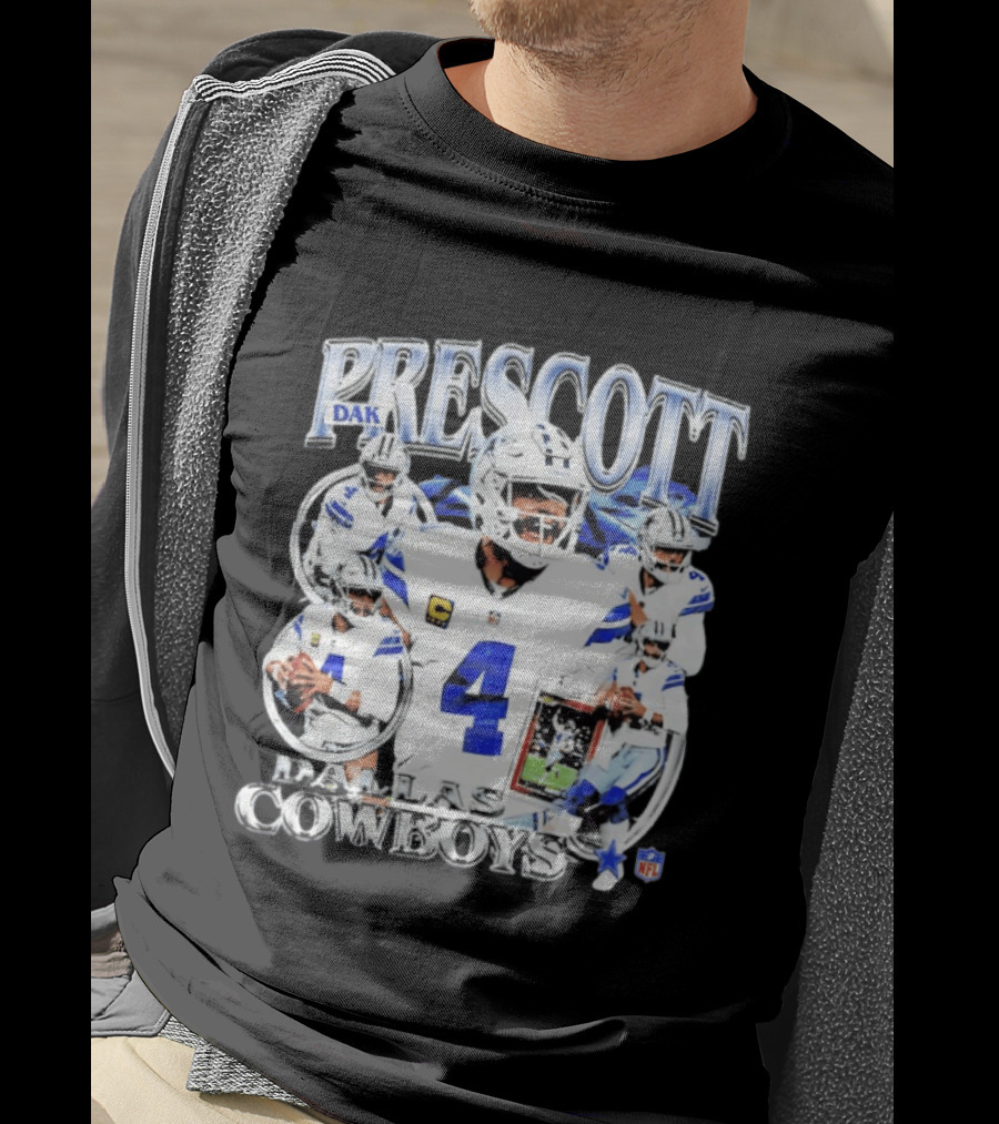 Dak Prescott Dallas Cowboys NFL Quarterback Collage T-Shirt