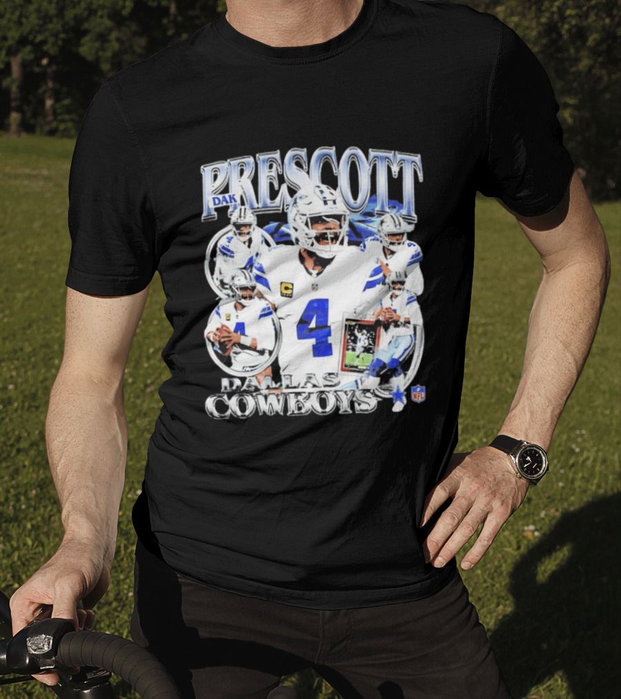 Dak Prescott Dallas Cowboys NFL Quarterback Collage T-Shirt