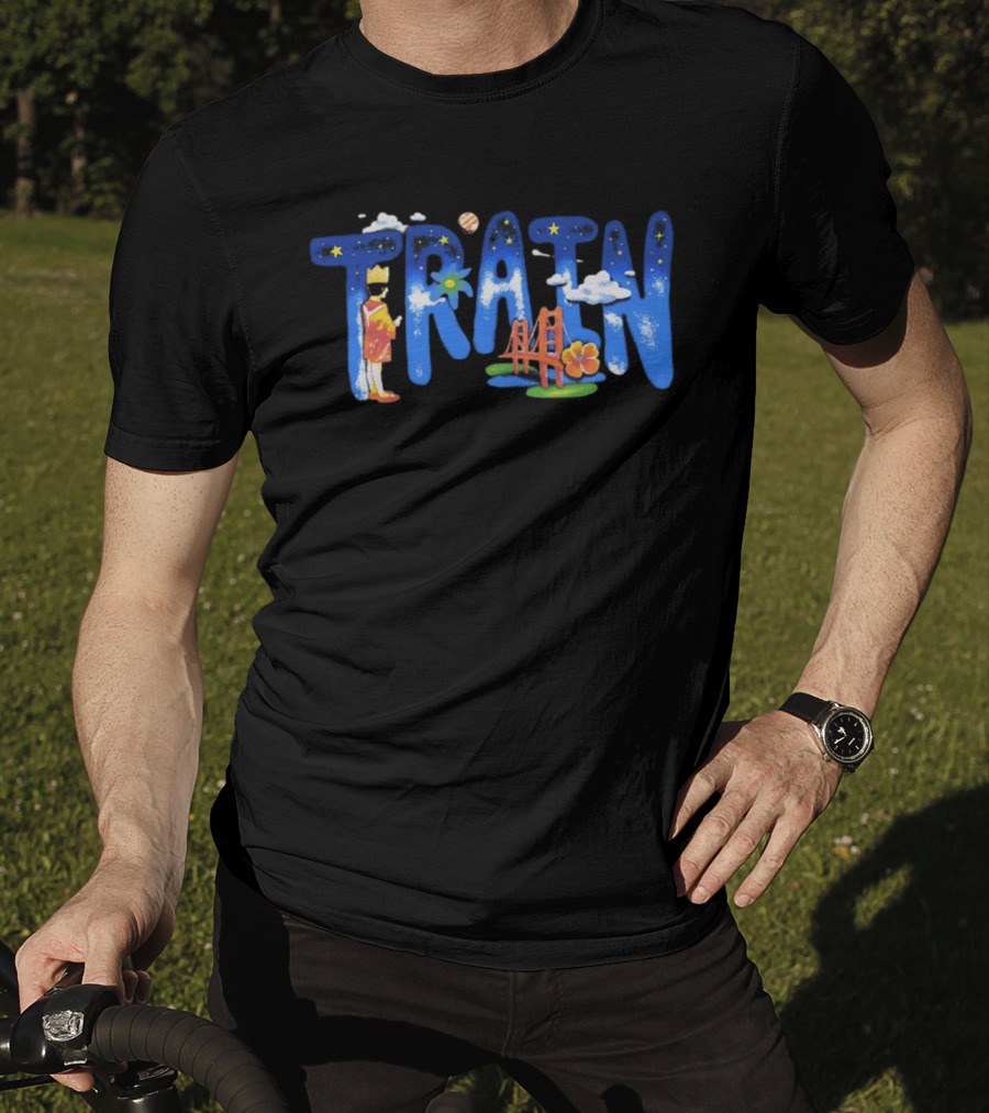 Train X Manhead Store Starry 2026 Tour Golden Gate Bridge Planet And Flowers T-Shirt