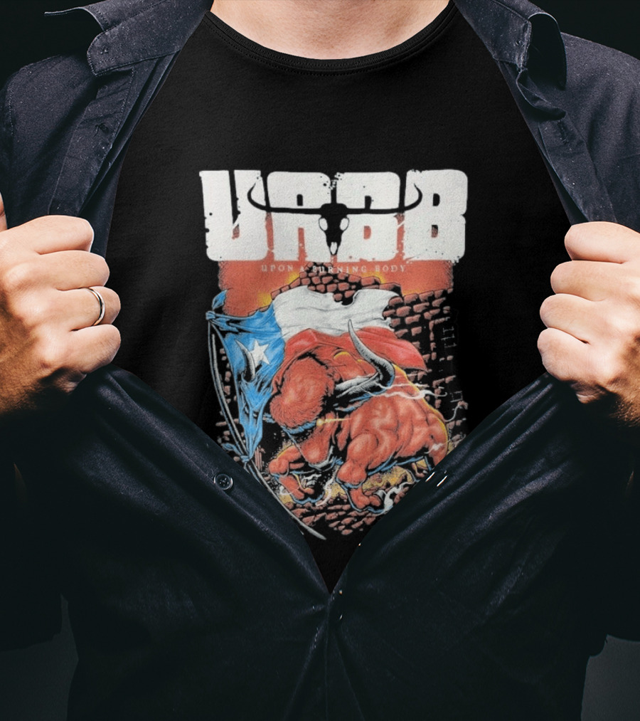 Upon A Burning Body URBB Bull Flag Texas T-Shirt