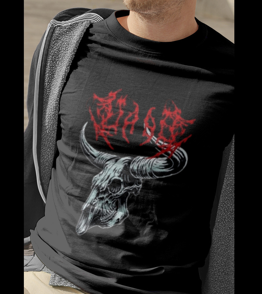 Merchdrop Upon A Burning Body Metal Texas Skull Red T-Shirt