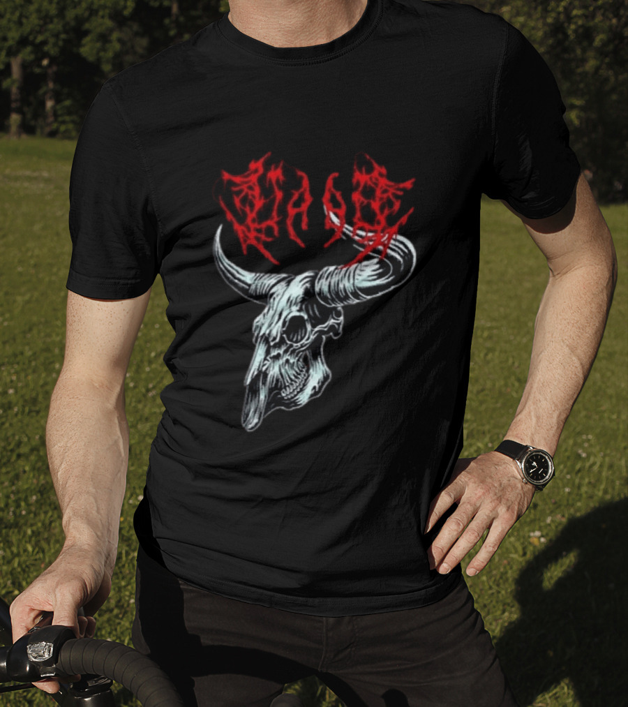 Merchdrop Upon A Burning Body Metal Texas Skull Red T-Shirt