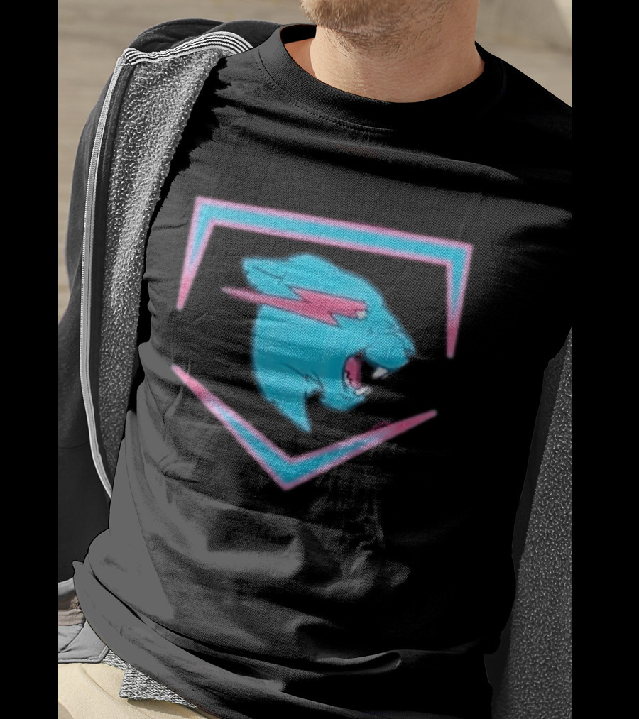 MrBeast Beast Edition Blue Panther Lightning Bolt T-Shirt