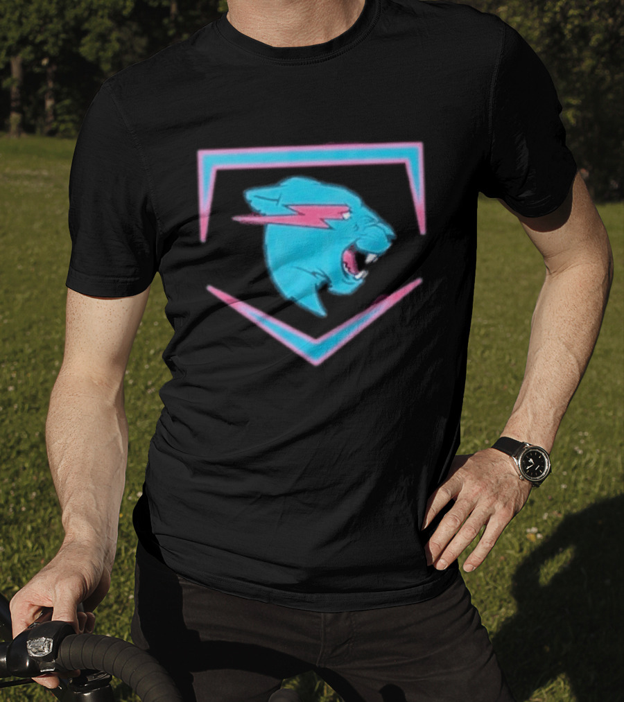 MrBeast Beast Edition Blue Panther Lightning Bolt T-Shirt