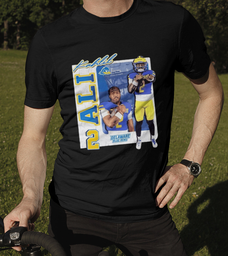 Kahlil Ali Delaware Blue Hens Football No 2 Collage T-Shirt