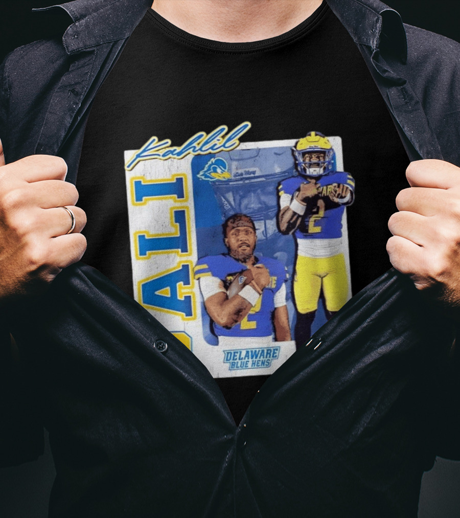 Kahlil Ali Delaware Blue Hens Football No 2 Collage T-Shirt