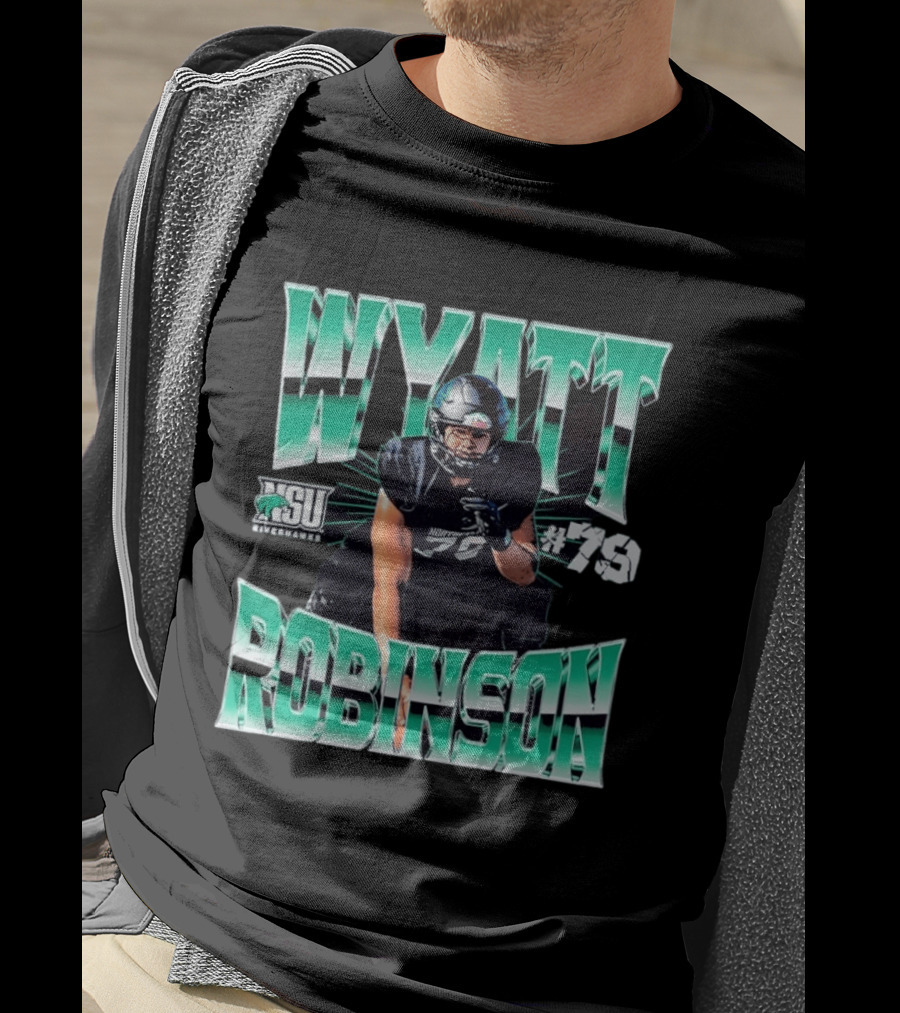 Northeastern State University RiverHawks Football Wyatt Robinson #79 T-Shirt