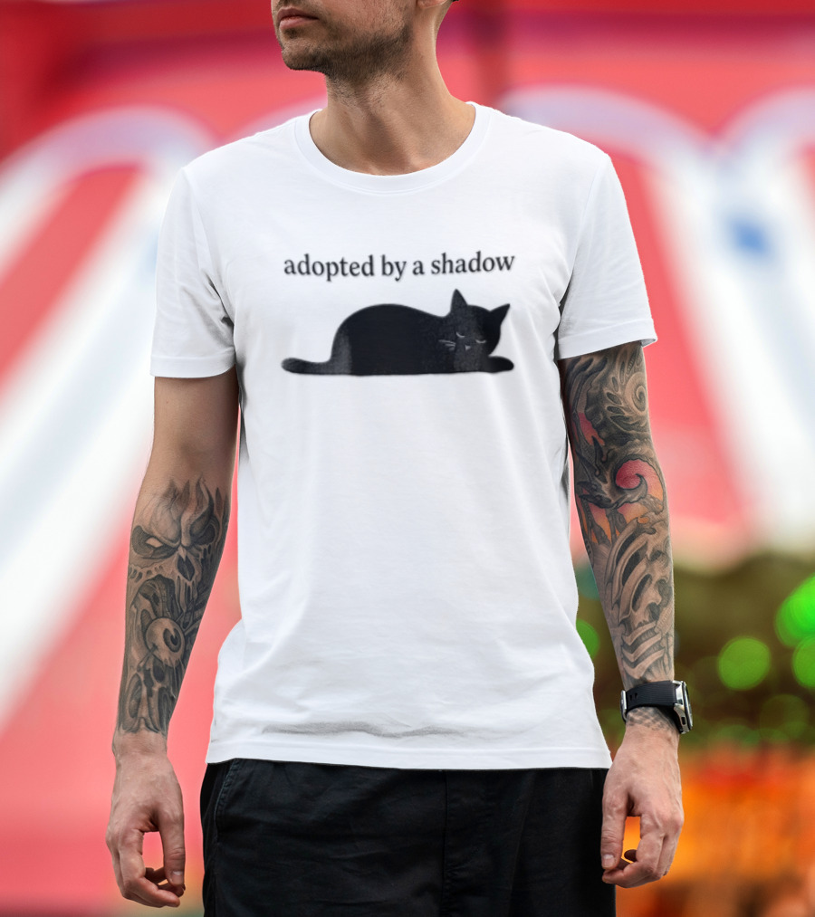 Adopted By A Shadow Sleeping Black Cat T-Shirt