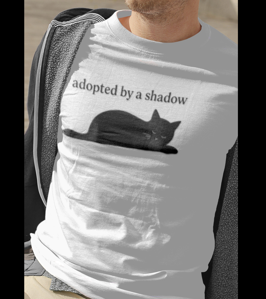 Adopted By A Shadow Sleeping Black Cat T-Shirt