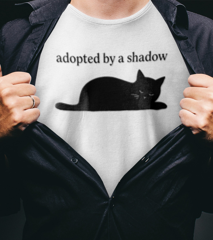 Adopted By A Shadow Sleeping Black Cat T-Shirt