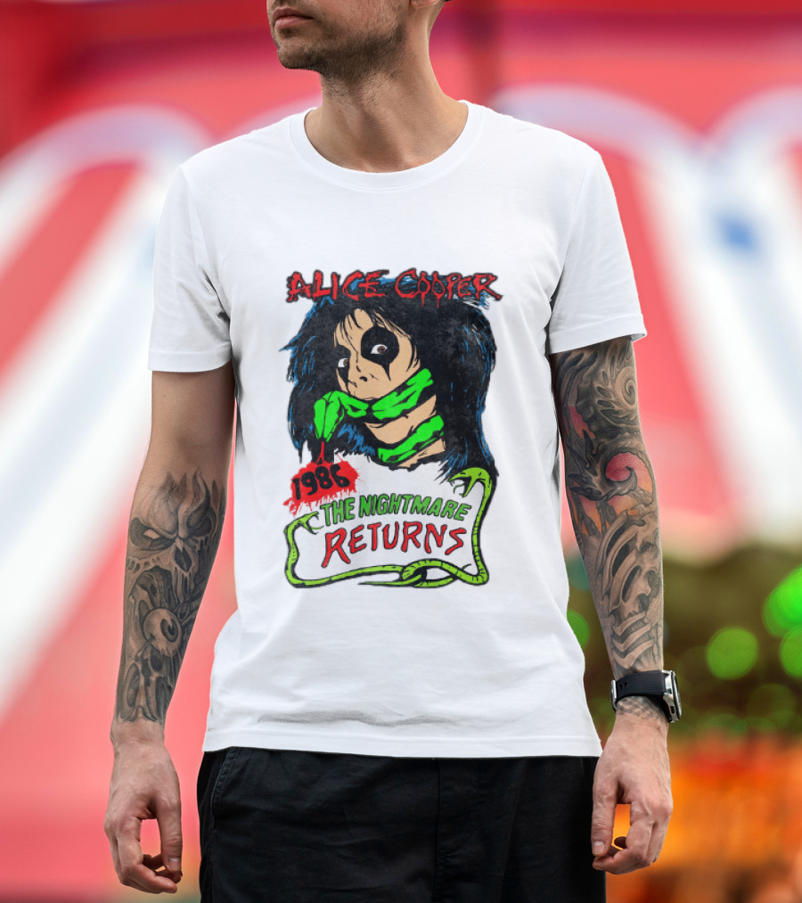 Alice Cooper The Nightmare Returns 1986 Constrictor Raglan T-Shirt