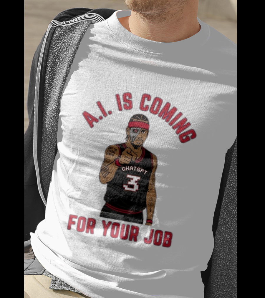 Allen Iverson A.I. Is Coming For Your Job ChatGPT Basketball Tattoo T-Shirt