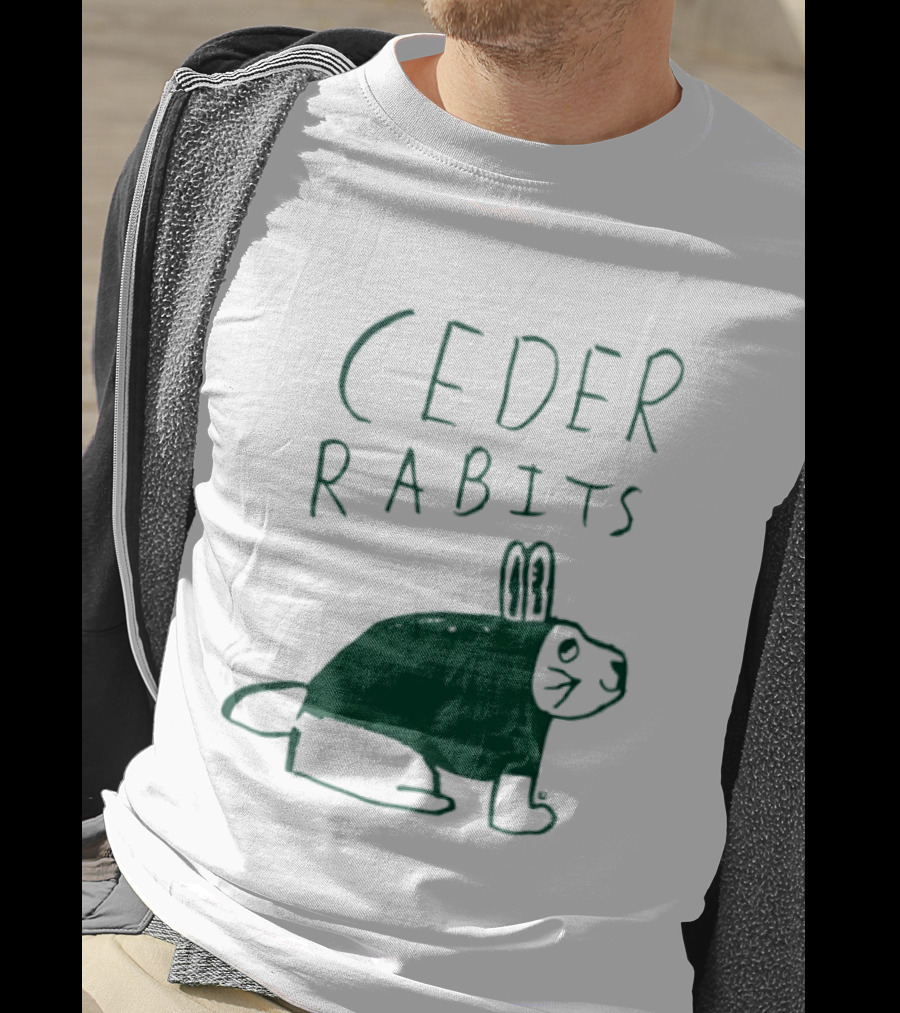 Cedar Rapids Ceder Rabits Playful Drawing T-Shirt