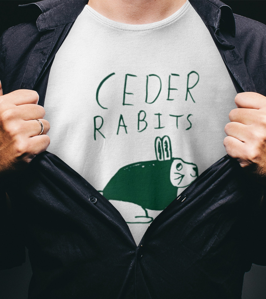 Cedar Rapids Ceder Rabits Playful Drawing T-Shirt