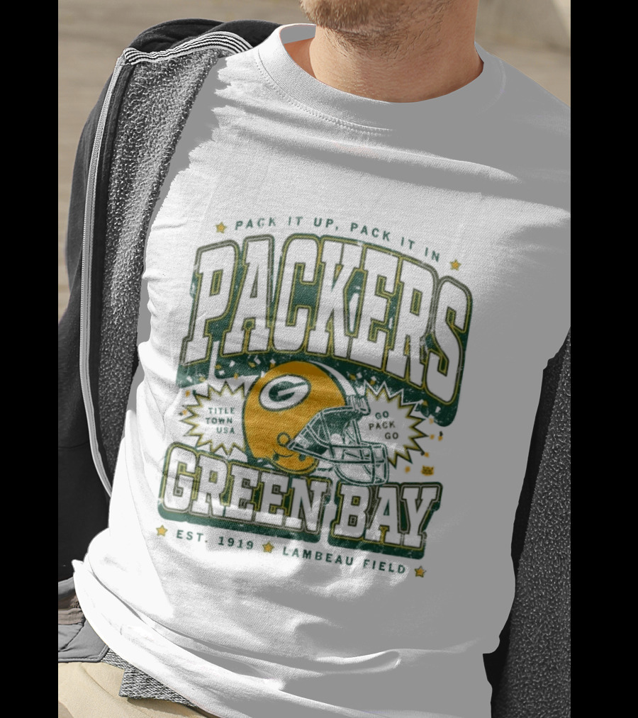 Pack It Up Pack It In Green Bay Packers Title Town USA Est 1919 Lambeau Field T-Shirt