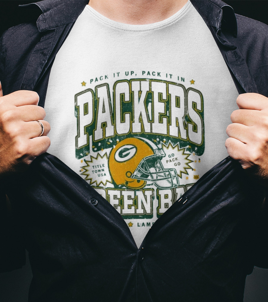 Pack It Up Pack It In Green Bay Packers Title Town USA Est 1919 Lambeau Field T-Shirt