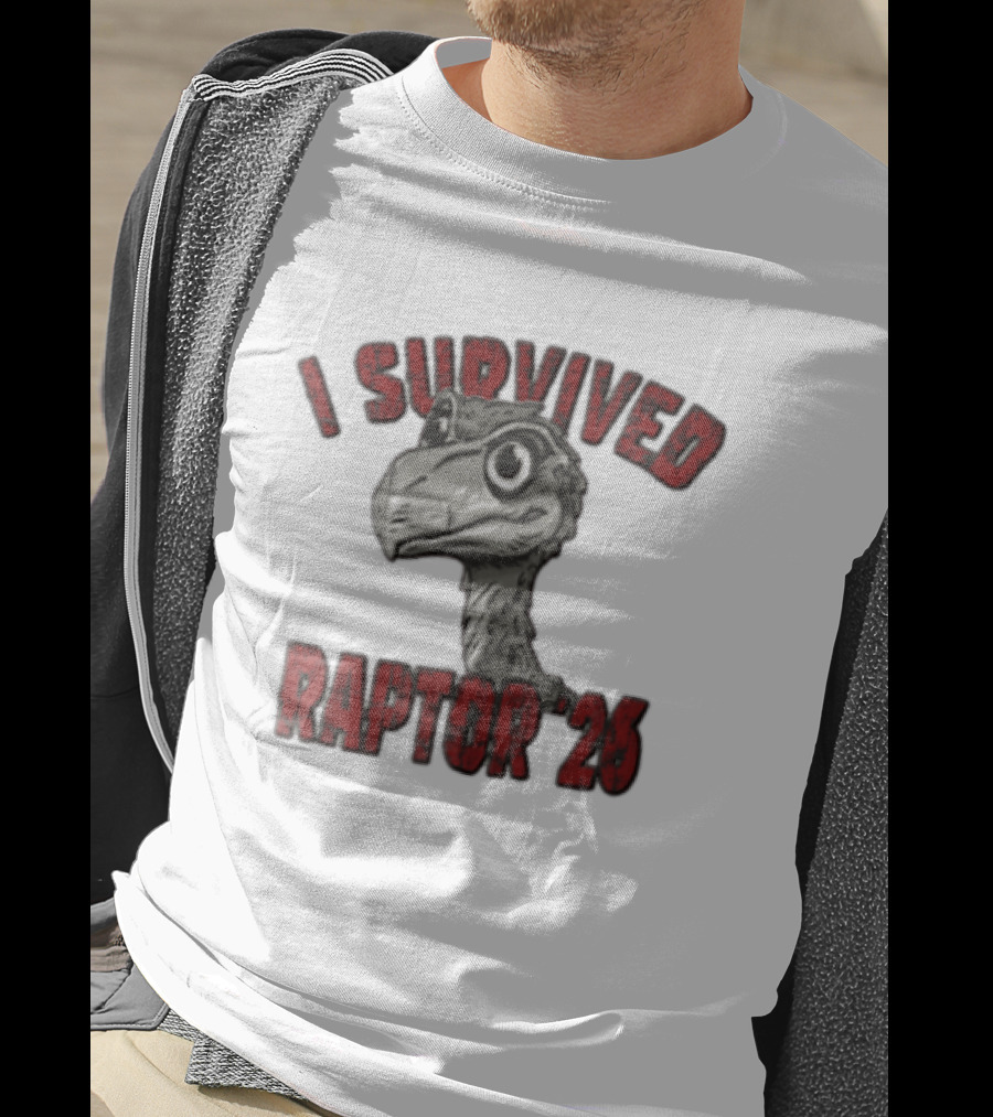 I Survived Raptor 26 Cartoon Dinosaur Head T-Shirt