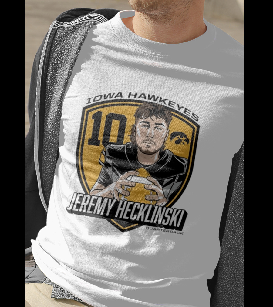 Iowa Hawkeyes 10 Jeremy Hecklinski Football Gold T-Shirt