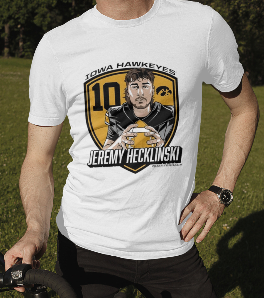 Iowa Hawkeyes 10 Jeremy Hecklinski Football Gold T-Shirt