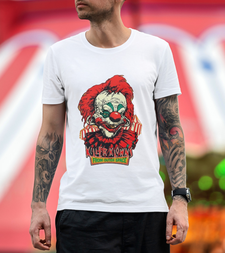 Killer Klowns From Outer Space Creepy Clown Art Red Nose Costume T-Shirt