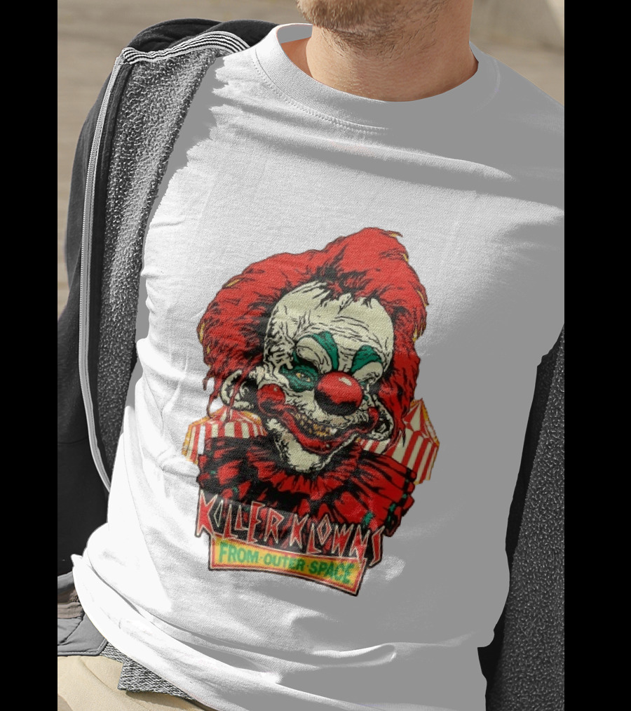 Killer Klowns From Outer Space Creepy Clown Art Red Nose Costume T-Shirt