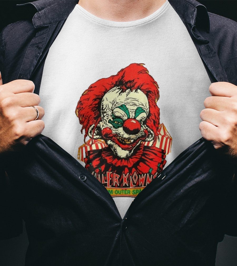 Killer Klowns From Outer Space Creepy Clown Art Red Nose Costume T-Shirt