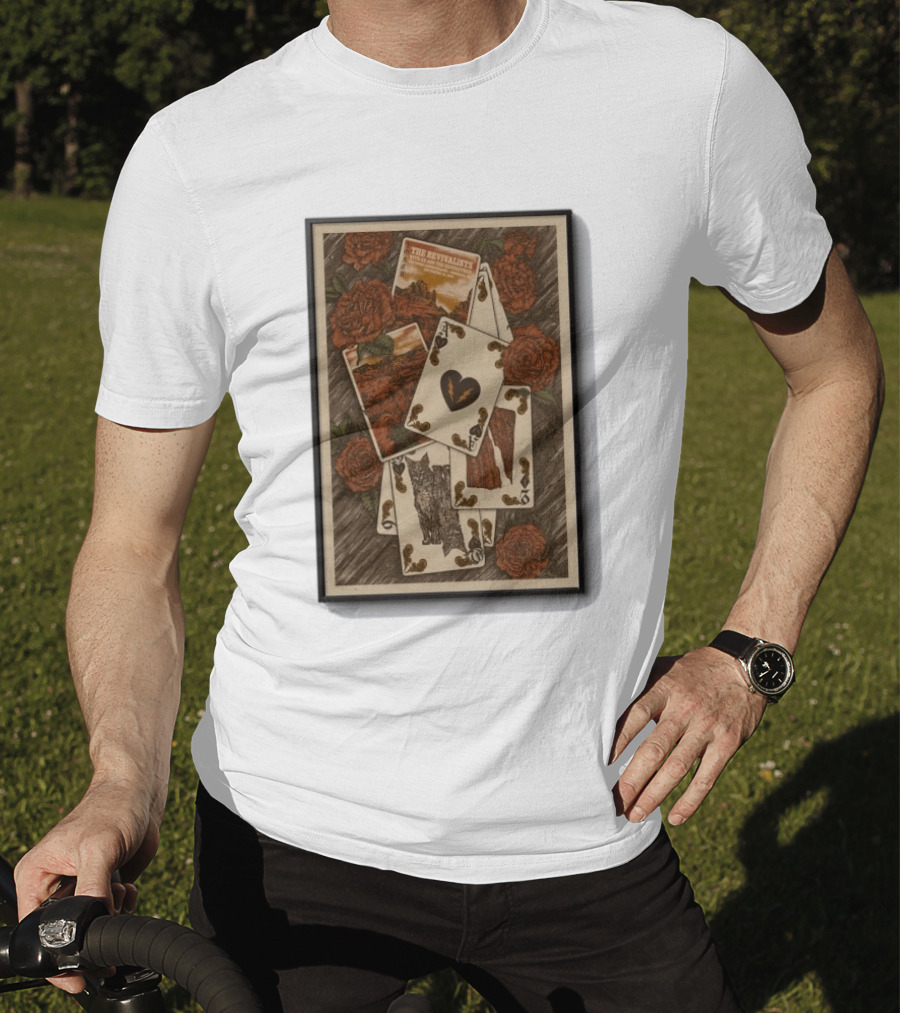 The Revivalists Red Rocks Amphitheatre Playing Cards Floral Art 9 25 2026 T-Shirt