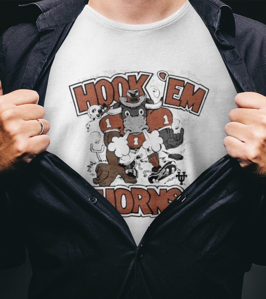 Texas Longhorns Hook Em Horns Longhorn Rush Football Spirit T-Shirt