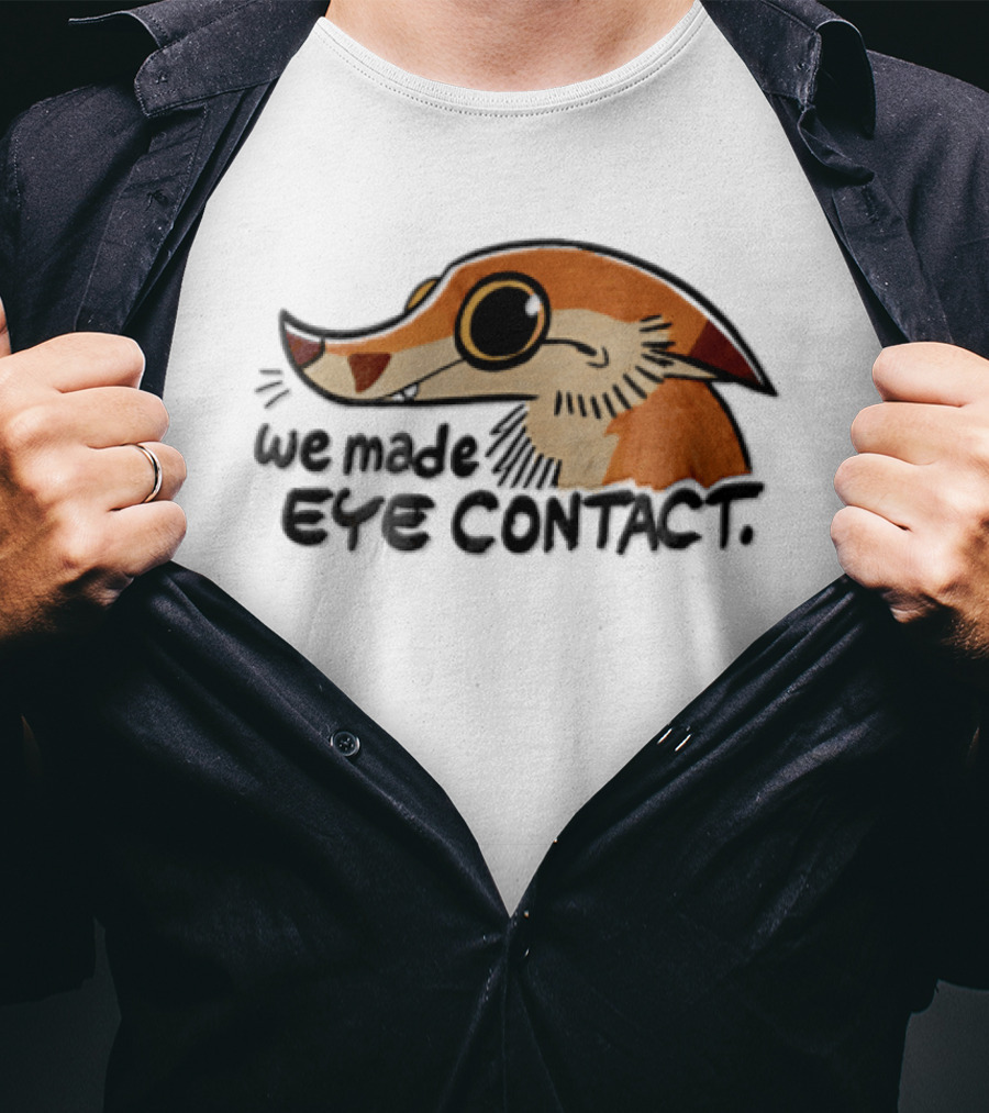 We Made EYE Contact Cartoon Orange Long Snouted Creature T-Shirt