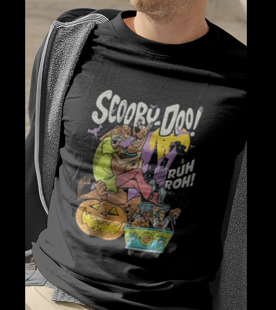 Scooby Doo Ruh Roh Shaggy Haunted House Pumpkin Mystery Machine T-Shirt