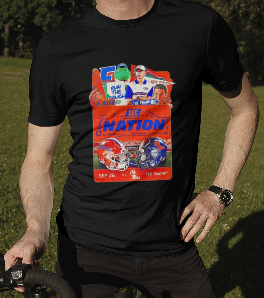 SEC Nation Florida Gators Vs Ole Miss The Swamp September 26 Helmets Football Rivalry T-Shirt