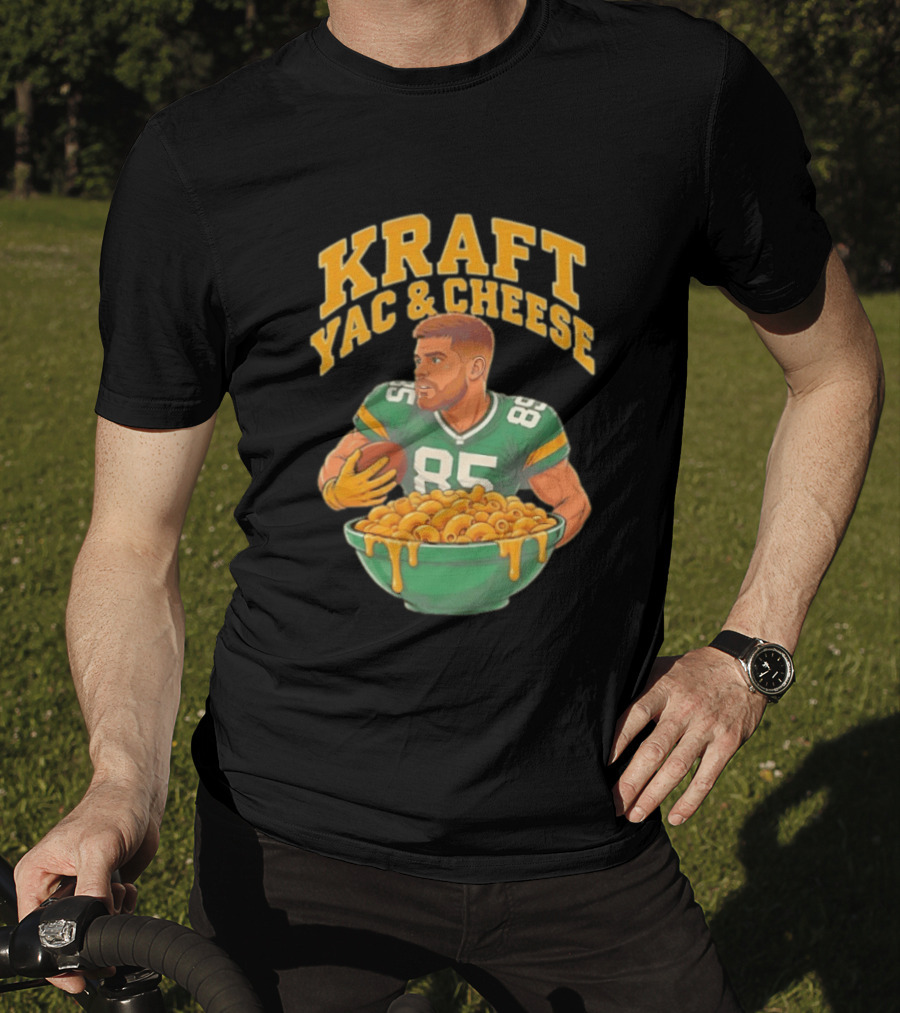 Kraft Yac & Cheese Green Bay Packers 85 Football Player With Bowl T-Shirt