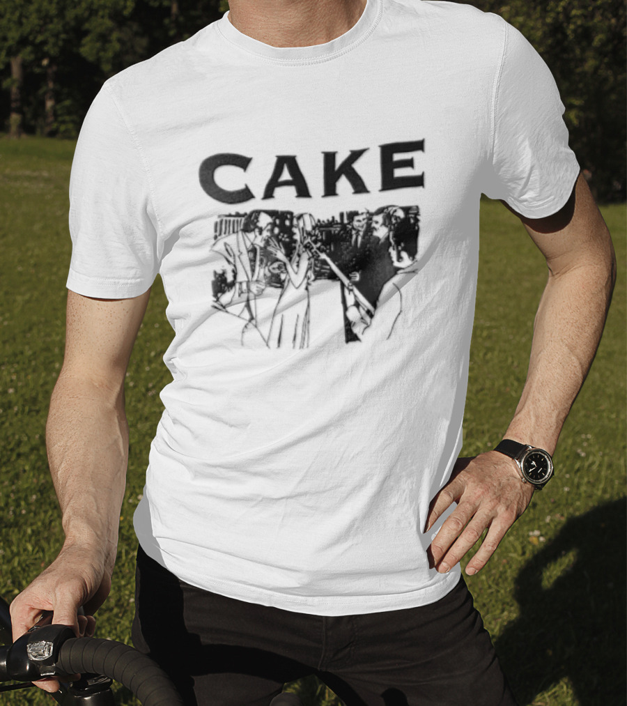 CAKE Band Silhouette In Suits With Instruments T-Shirt