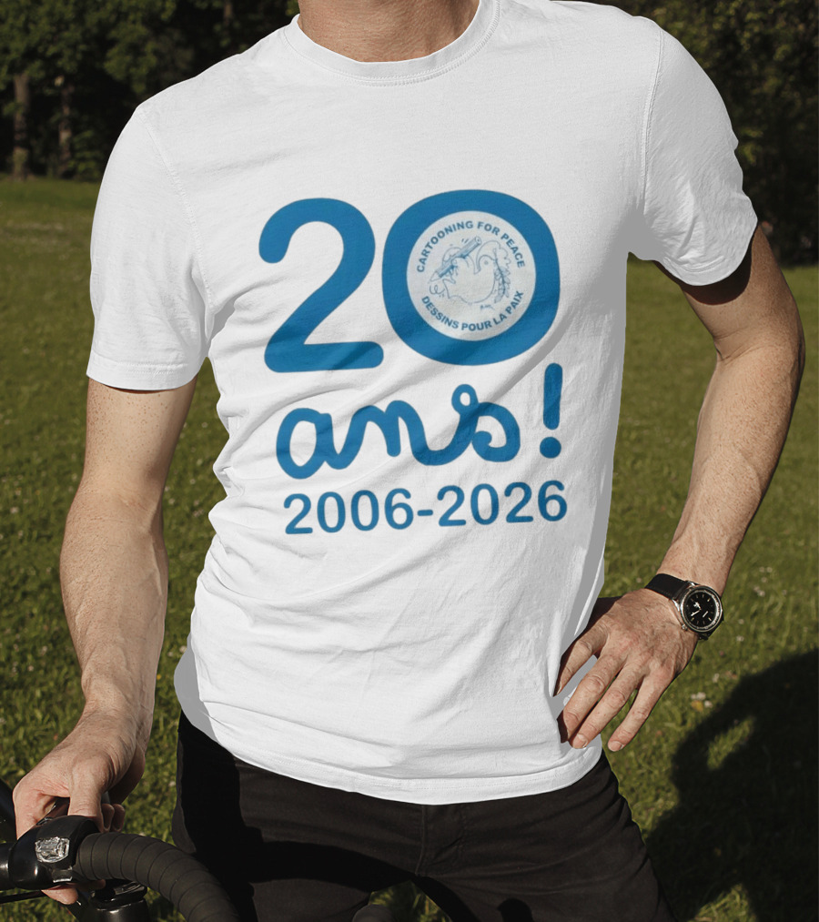 Cartooning For Peace 20 Ans 2006 2026 Dessins Pour La Paix 20th Anniversary T-Shirt