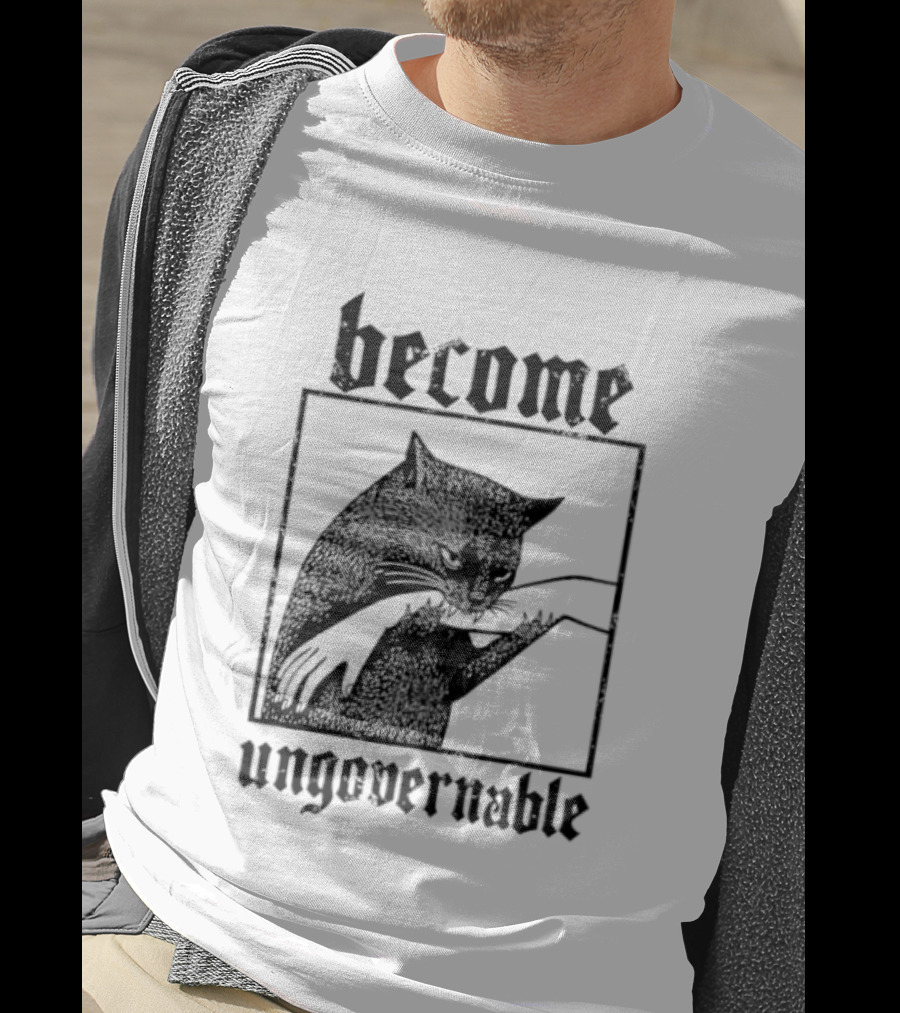 Become Ungovernable Cat Vintage Blackletter T-Shirt