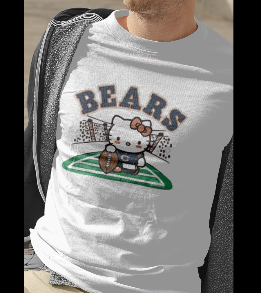 Hello Kitty Bears Football Collaboration Cartoon T-Shirt