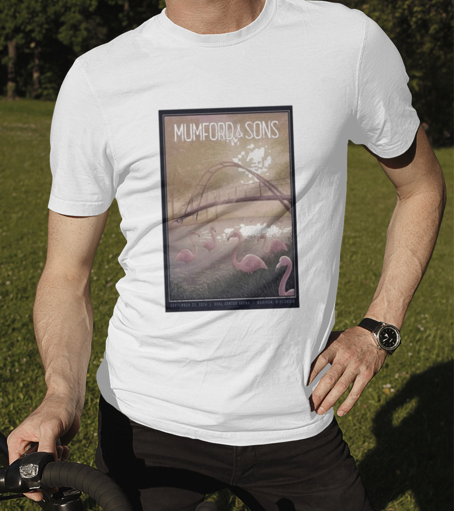 Mumford And Sons Concert Featuring Flamingos At Kohl Center Arena Madison WI September 23 2026 T-Shirt